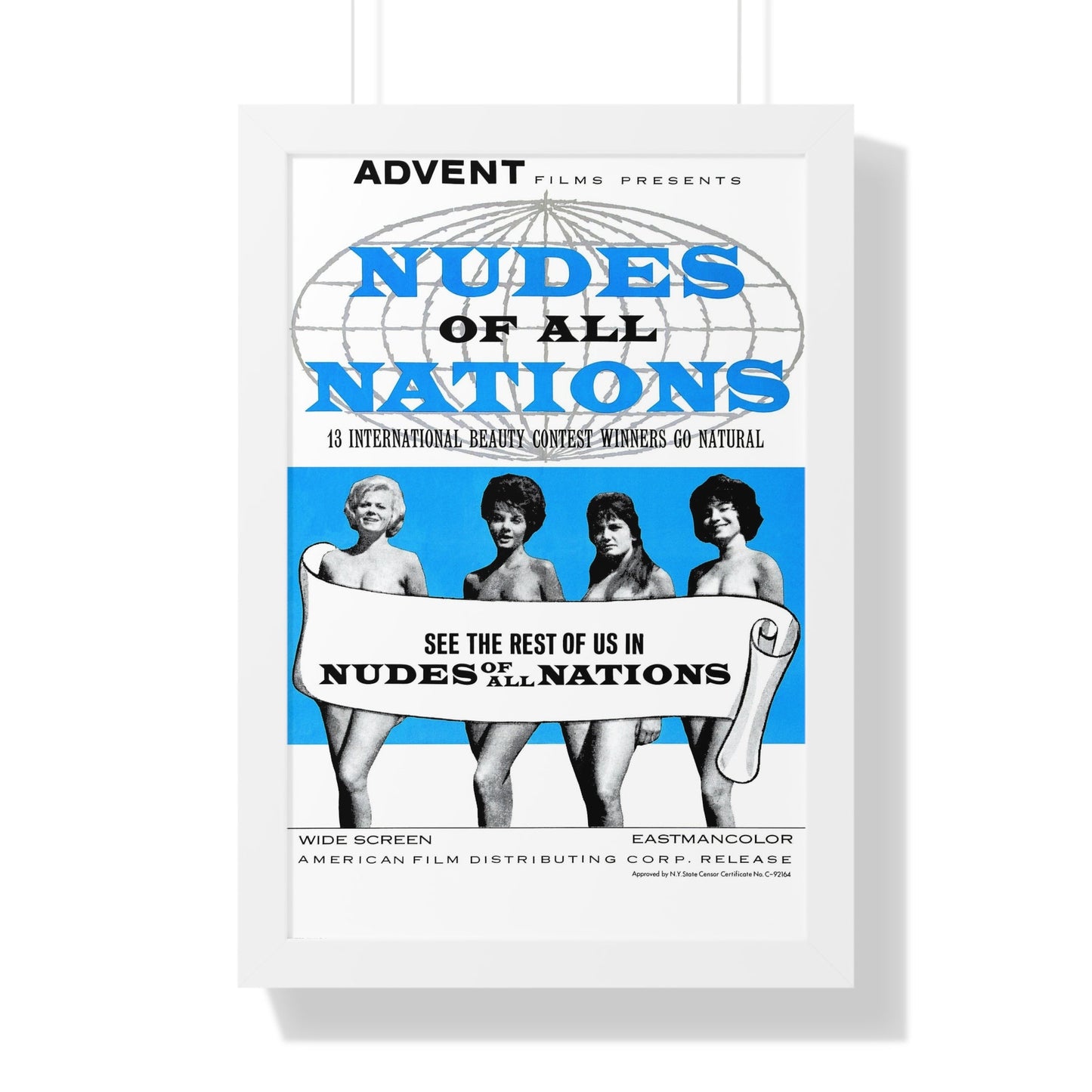 NUDES OF ALL NATIONS 1962 - Framed Movie Poster-16″ x 24″-The Sticker Space