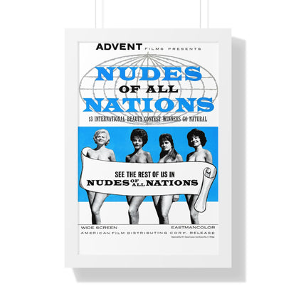 NUDES OF ALL NATIONS 1962 - Framed Movie Poster-16″ x 24″-The Sticker Space