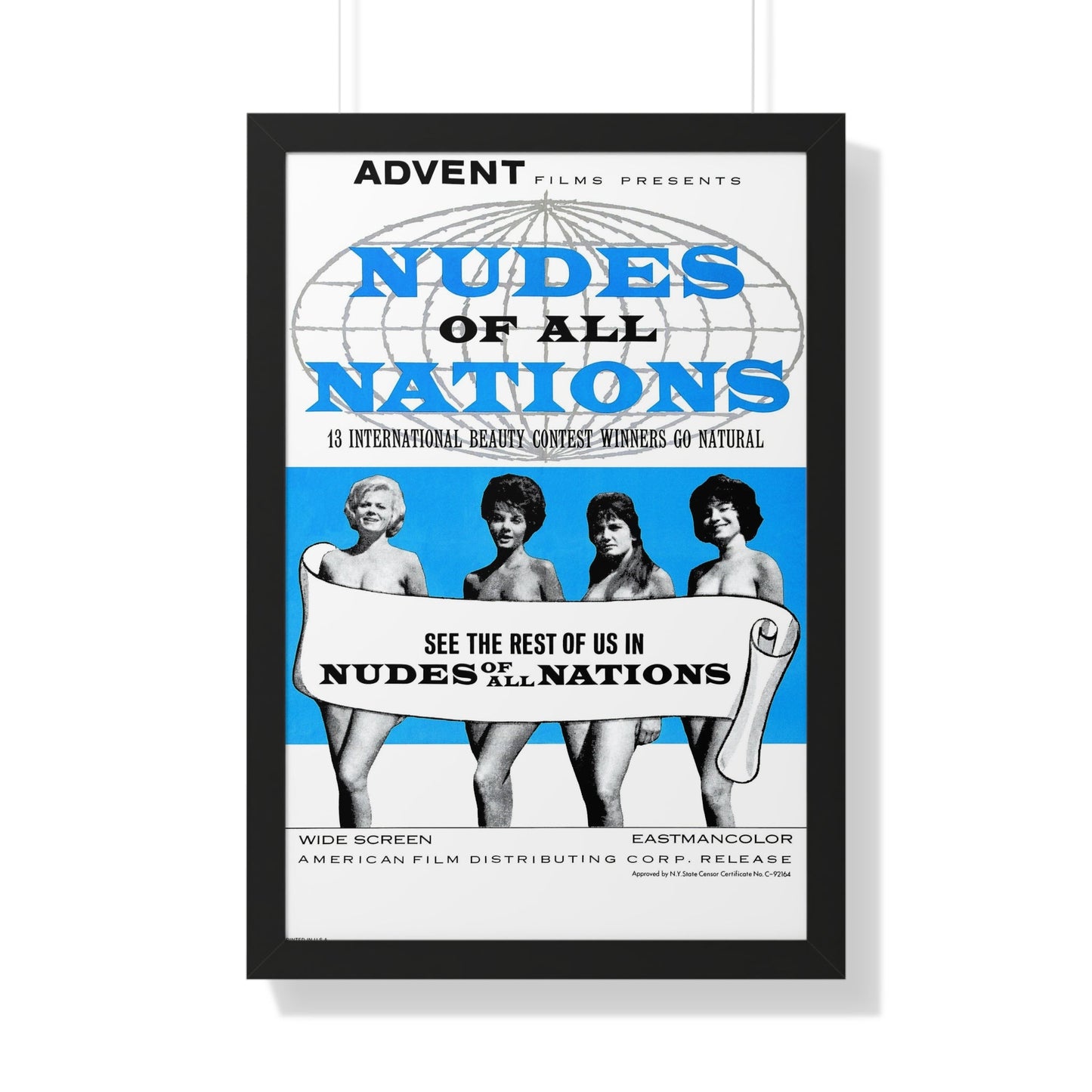 NUDES OF ALL NATIONS 1962 - Framed Movie Poster-20" x 30"-The Sticker Space