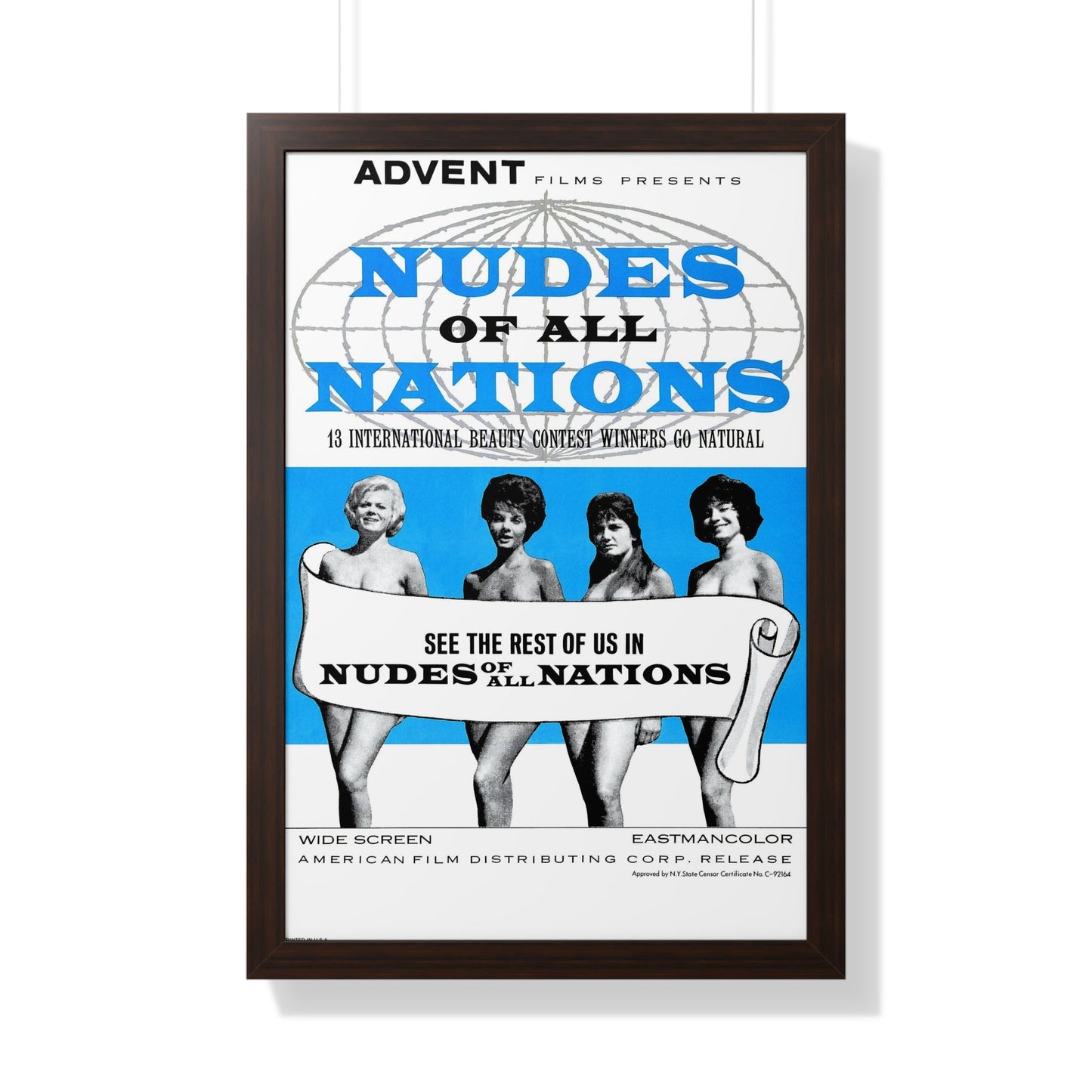 NUDES OF ALL NATIONS 1962 - Framed Movie Poster-20" x 30"-The Sticker Space