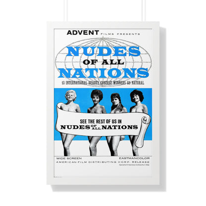 NUDES OF ALL NATIONS 1962 - Framed Movie Poster-20" x 30"-The Sticker Space