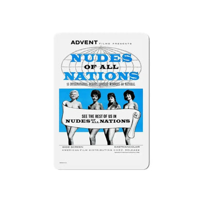 NUDES OF ALL NATIONS 1962 Movie Poster - Refrigerator Magnet 5 Inch Die-Cut - The Sticker Space