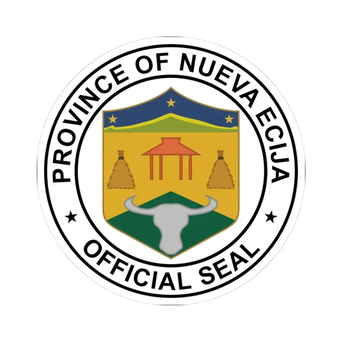 Nueva Ecija seal (Philippines) STICKER Vinyl Kiss-Cut Decal 3 Inch White - The Sticker Space