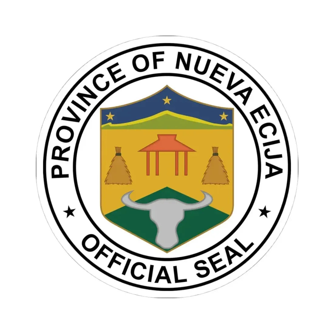 Nueva Ecija seal (Philippines) STICKER Vinyl Kiss-Cut Decal 4 Inch White - The Sticker Space