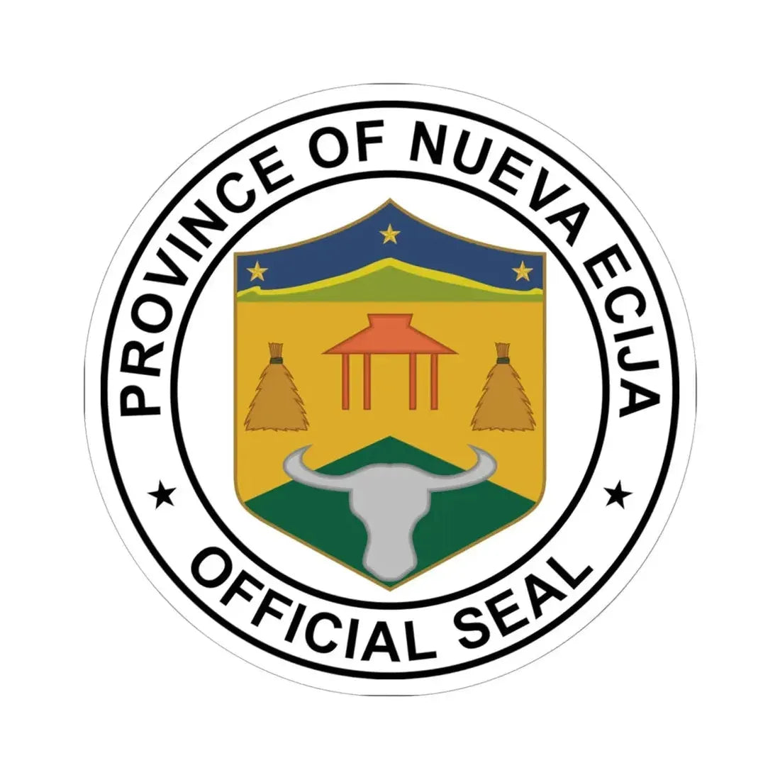 Nueva Ecija seal (Philippines) STICKER Vinyl Kiss-Cut Decal 6 Inch White - The Sticker Space