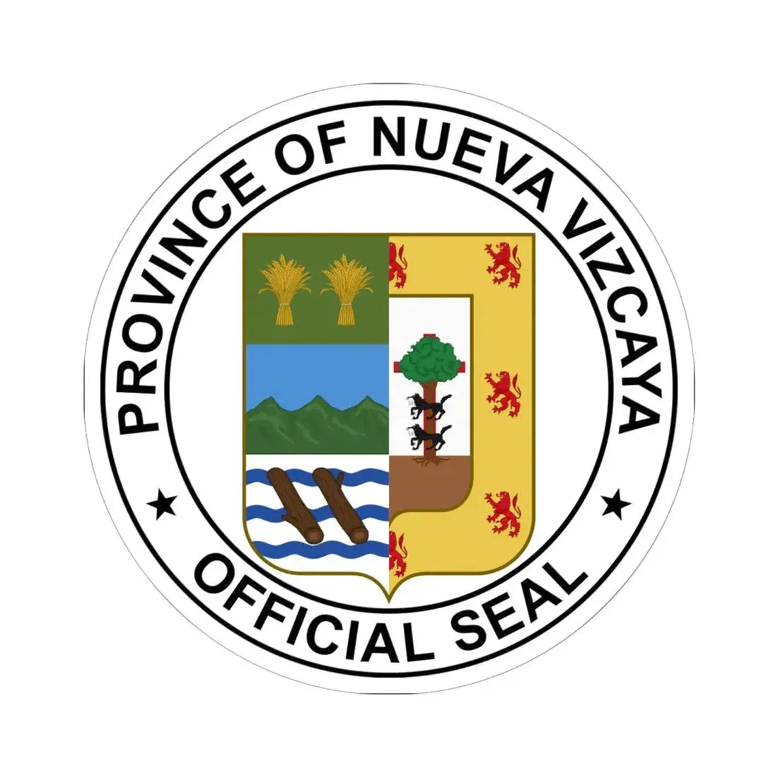 Nueva Vizcaya Seal (Philippines) STICKER Vinyl Kiss-Cut Decal 6 Inch White - The Sticker Space