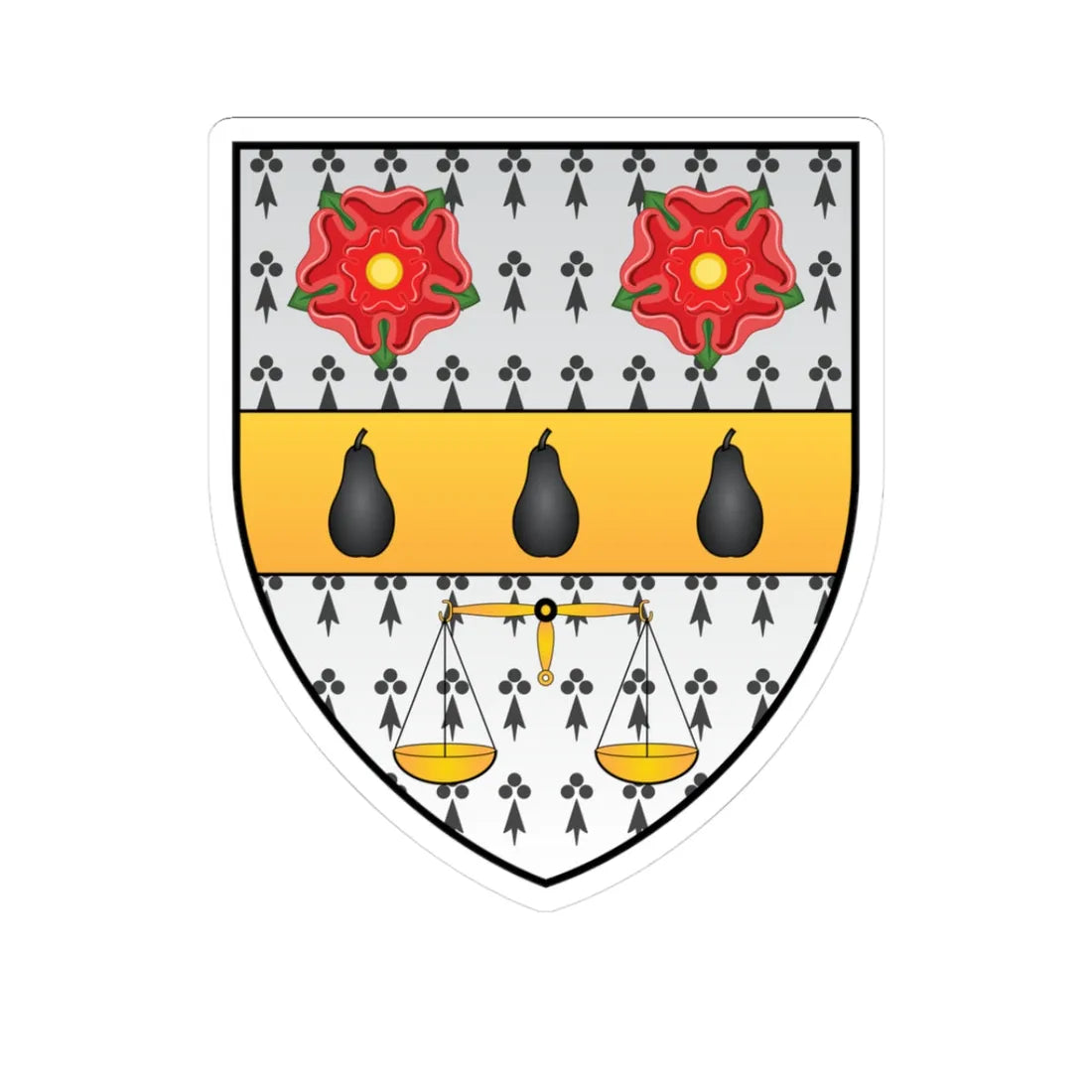 Nuffield College Oxford Coat Of Arms (England) (Coat of Arms) STICKER Vinyl Kiss-Cut Decal 3 Inch White - The Sticker Space