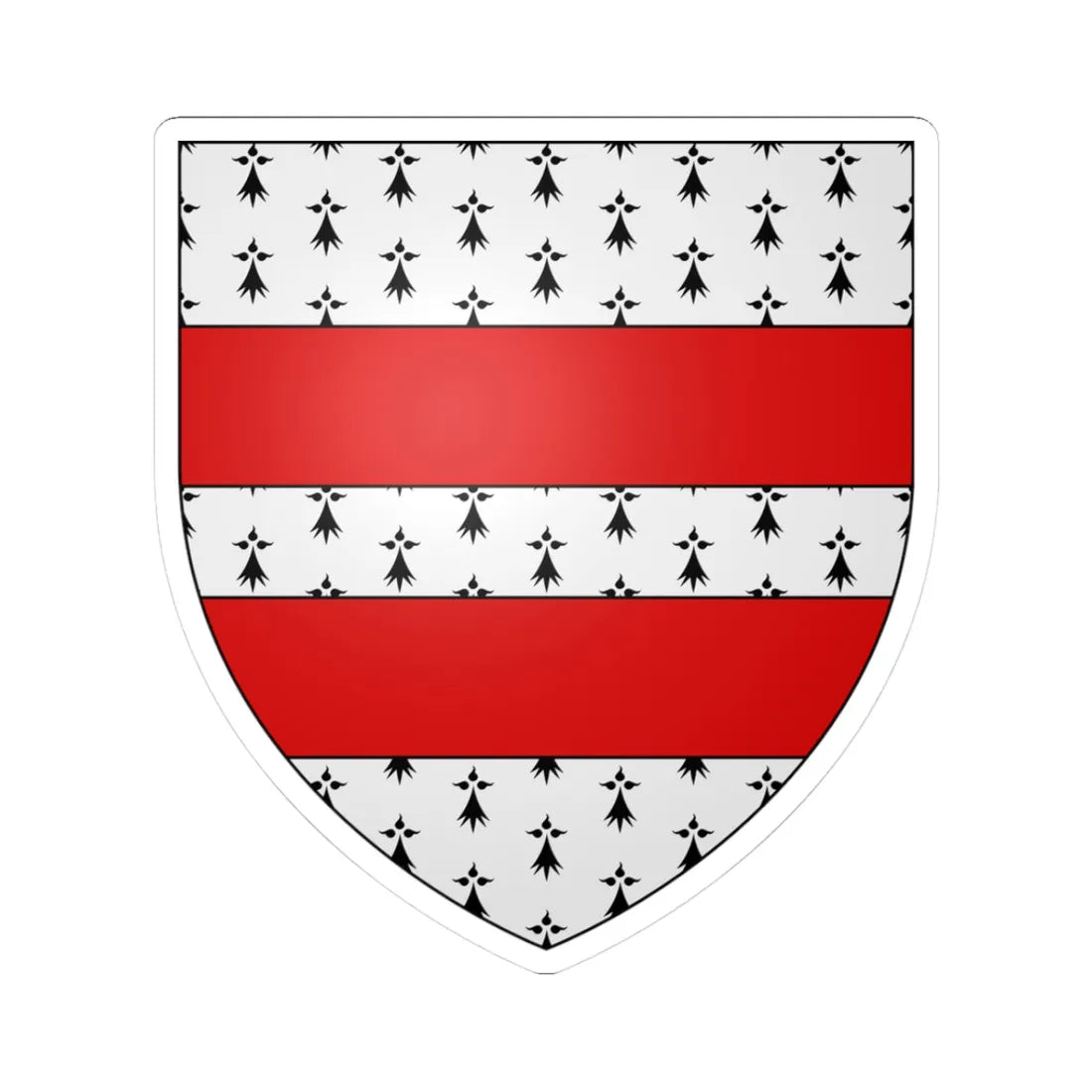 Nugent arms (Ireland) (Coat of Arms) STICKER Vinyl Kiss-Cut Decal 3 Inch White - The Sticker Space