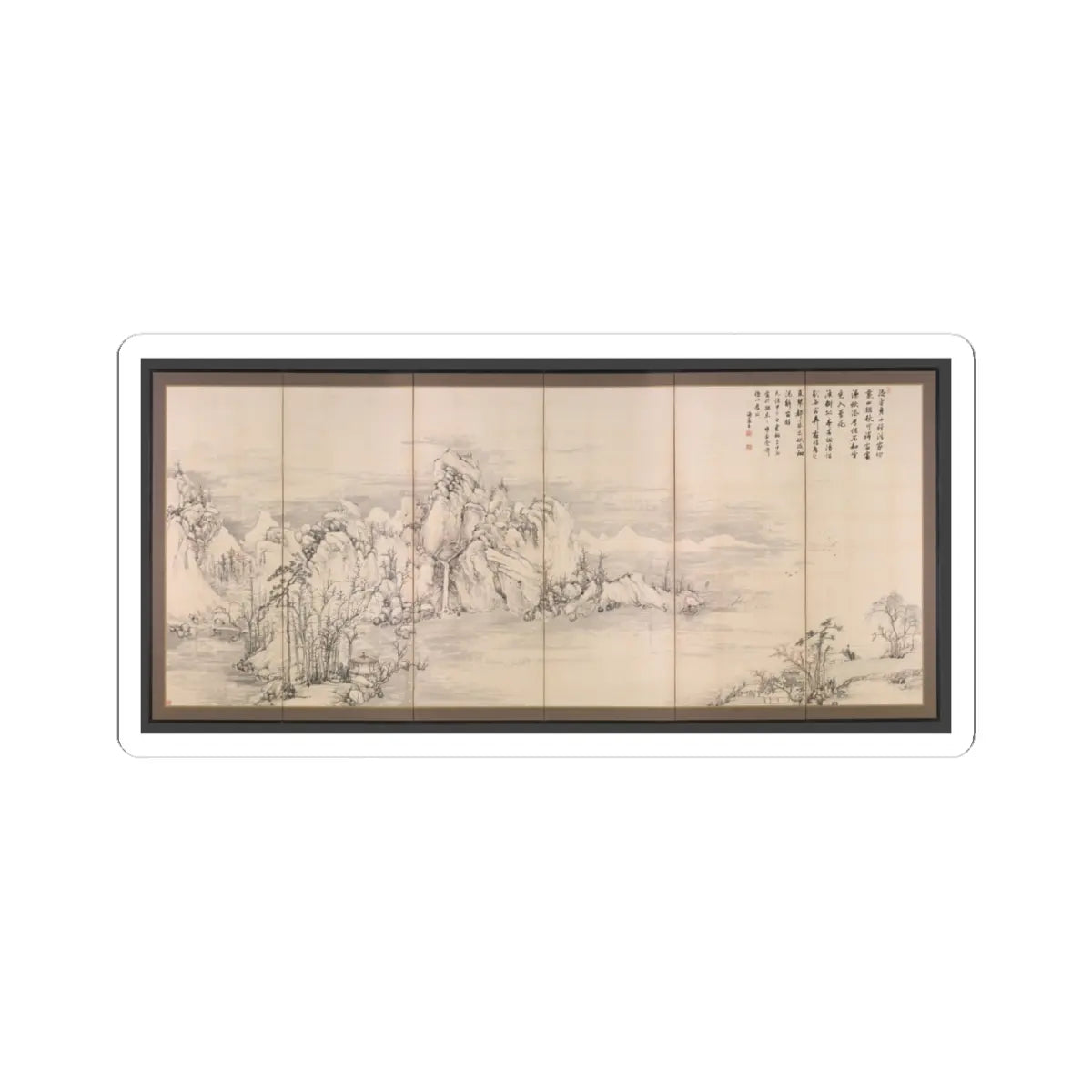 Nukina Kaioku - Lake Biwa in Four Seasons - 1834 v14 - STICKER Vinyl Kiss-Cut Decal