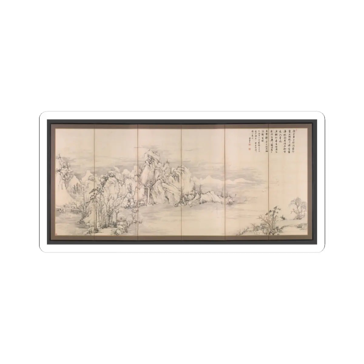 Nukina Kaioku - Lake Biwa in Four Seasons - 1834 v14 - STICKER Vinyl Kiss-Cut Decal