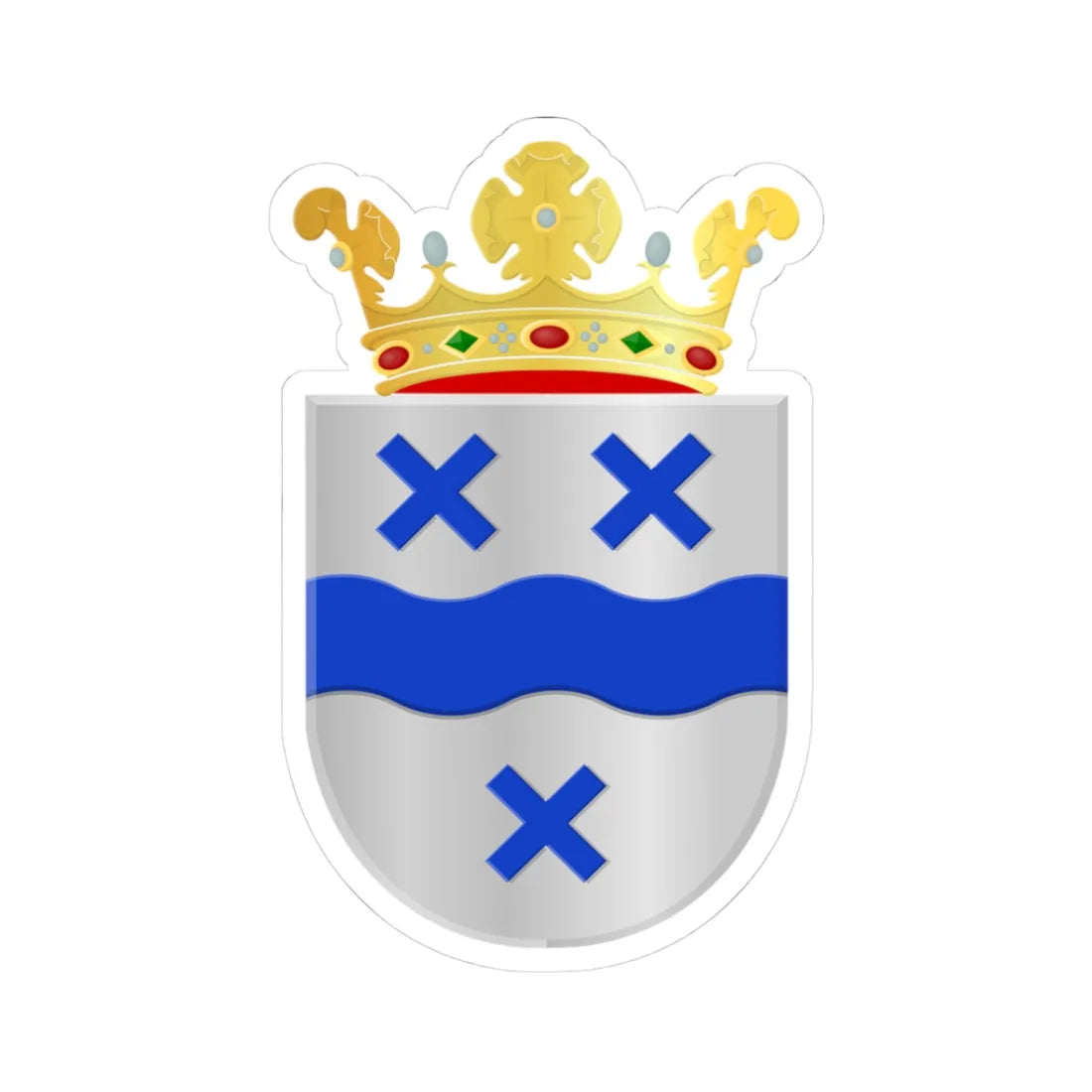 Numansdorp wapen (Netherlands) (Coat of Arms) STICKER Vinyl Kiss-Cut Decal 3 Inch White - The Sticker Space