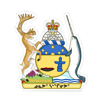 Nunavut coat of arms (Canada) (Coat of Arms) STICKER Vinyl Kiss-Cut Decal 4 Inch White - The Sticker Space