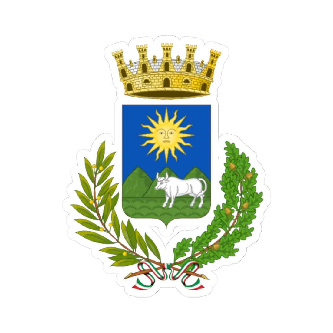 Nuoro-Stemma (Italy) (Coat of Arms) STICKER Vinyl Kiss-Cut Decal 6 Inch White - The Sticker Space