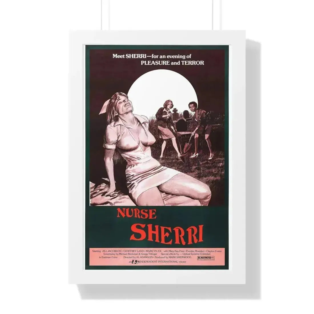 NURSE SHERRI 1977 - Framed Movie Poster 16″ x 24″ White - The Sticker Space