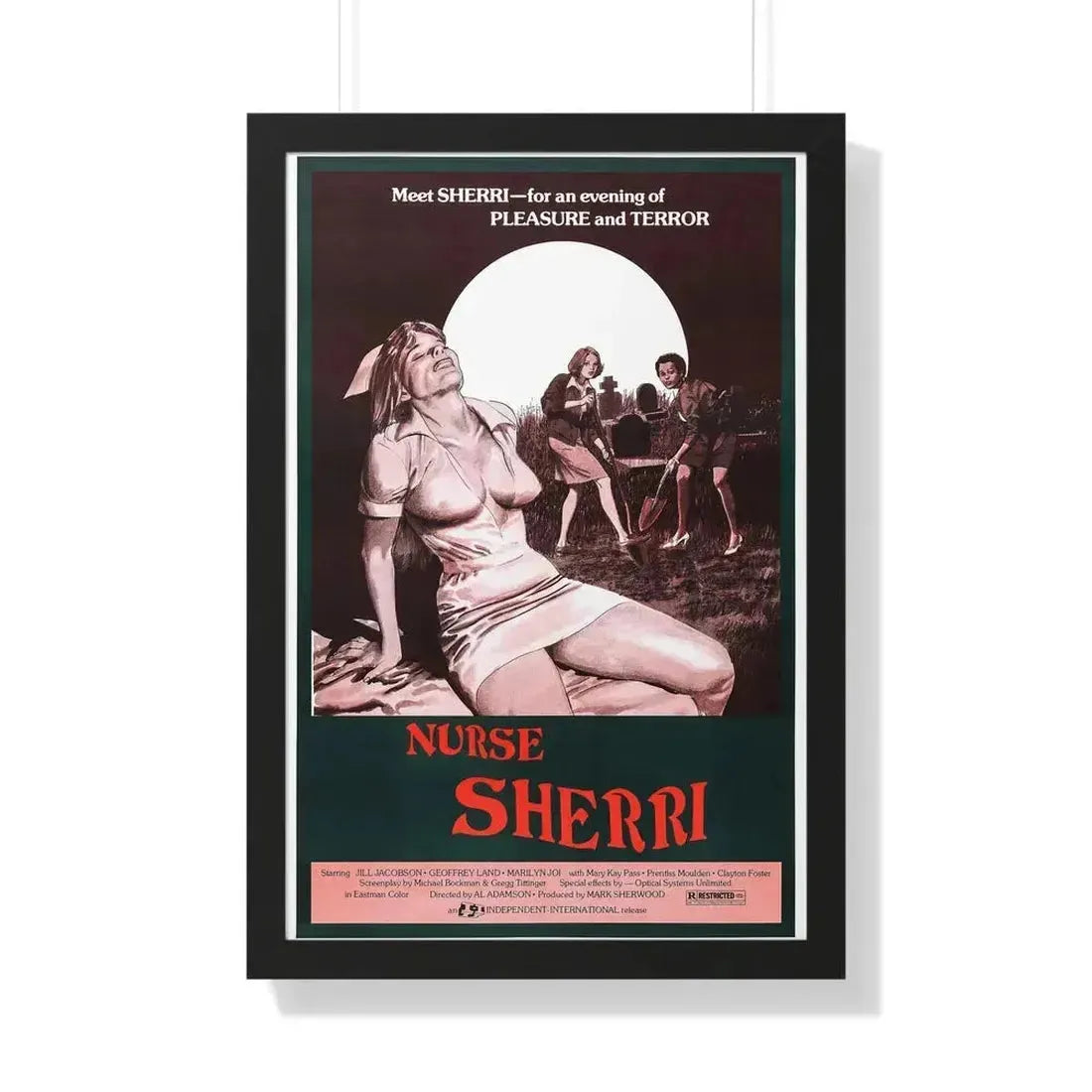 NURSE SHERRI 1977 - Framed Movie Poster 20" x 30" Black - The Sticker Space