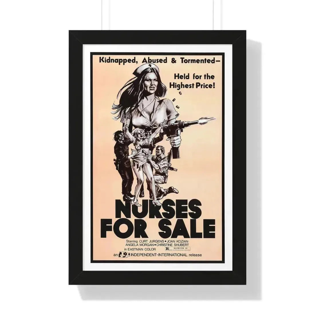NURSES FOR SALE 1971 - Framed Movie Poster 16″ x 24″ Black - The Sticker Space