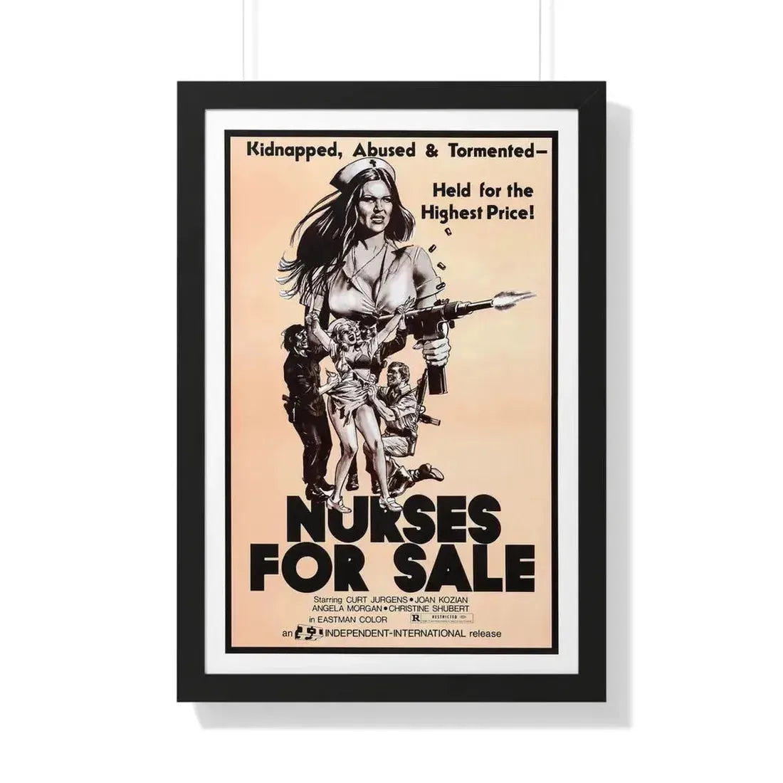 NURSES FOR SALE 1971 - Framed Movie Poster 20" x 30" Black - The Sticker Space