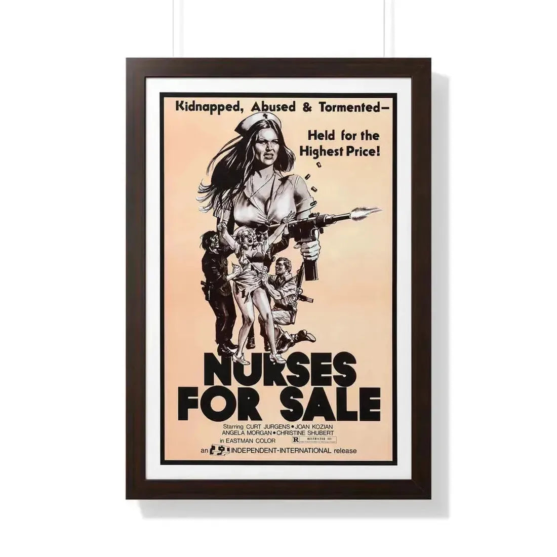 NURSES FOR SALE 1971 - Framed Movie Poster 20" x 30" Walnut - The Sticker Space