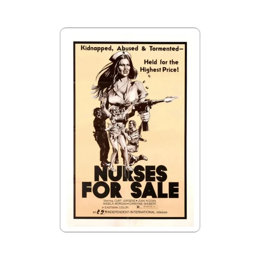 Nurses for Sale 1977 Movie Poster STICKER Vinyl Die-Cut Decal 2 Inch - The Sticker Space