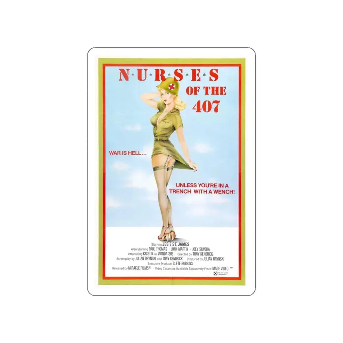NURSES OF 407 (2) 1982 Movie Poster STICKER Vinyl Die-Cut Decal 3 Inch - The Sticker Space