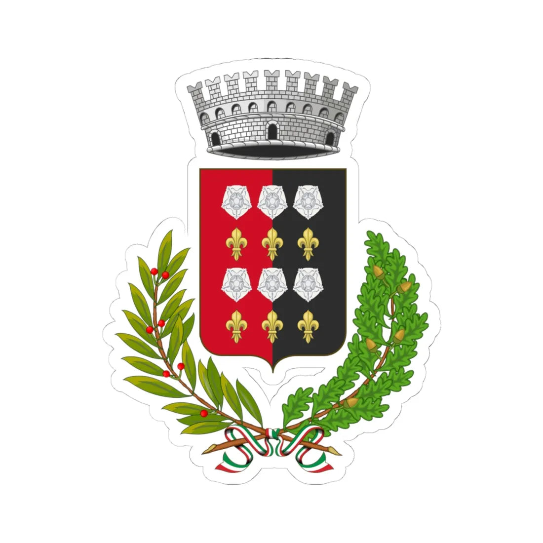 Nus-Stemma (Italy) (Coat of Arms) STICKER Vinyl Kiss-Cut Decal 4 Inch White - The Sticker Space