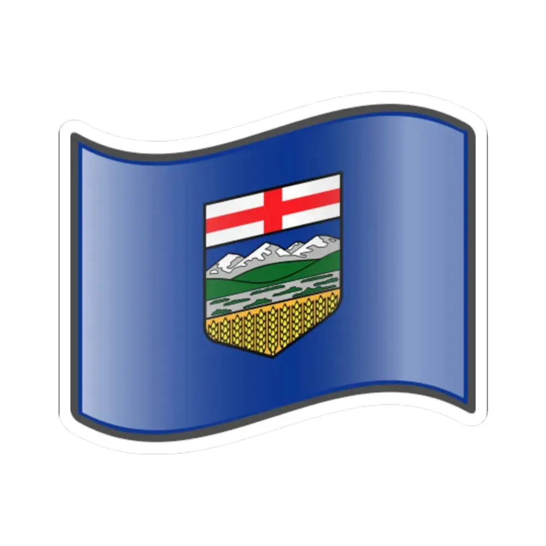Nuvola Alberta flag (Canada) STICKER Vinyl Kiss-Cut Decal 3 Inch White - The Sticker Space