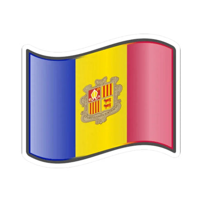 Nuvola Andorran flag (Andorra) STICKER Vinyl Kiss-Cut Decal 4 Inch White - The Sticker Space