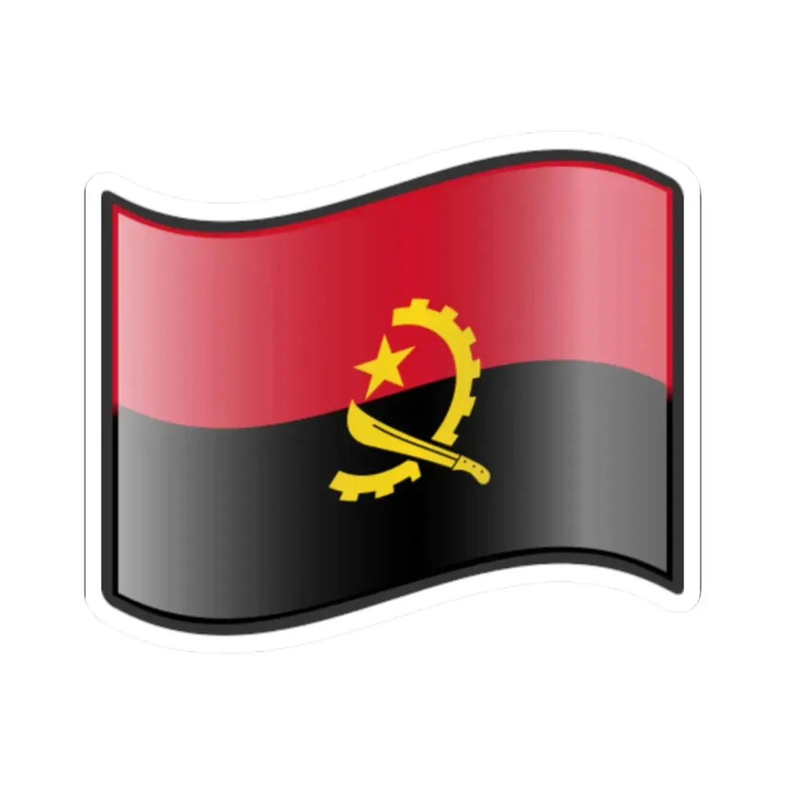 Nuvola Angolan flag (Angola) STICKER Vinyl Kiss-Cut Decal 2 Inch White - The Sticker Space