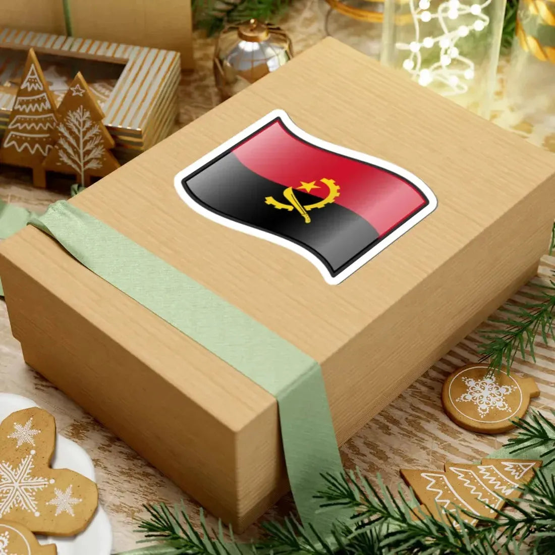 Nuvola Angolan flag (Angola) STICKER Vinyl Kiss-Cut Decal - The Sticker Space