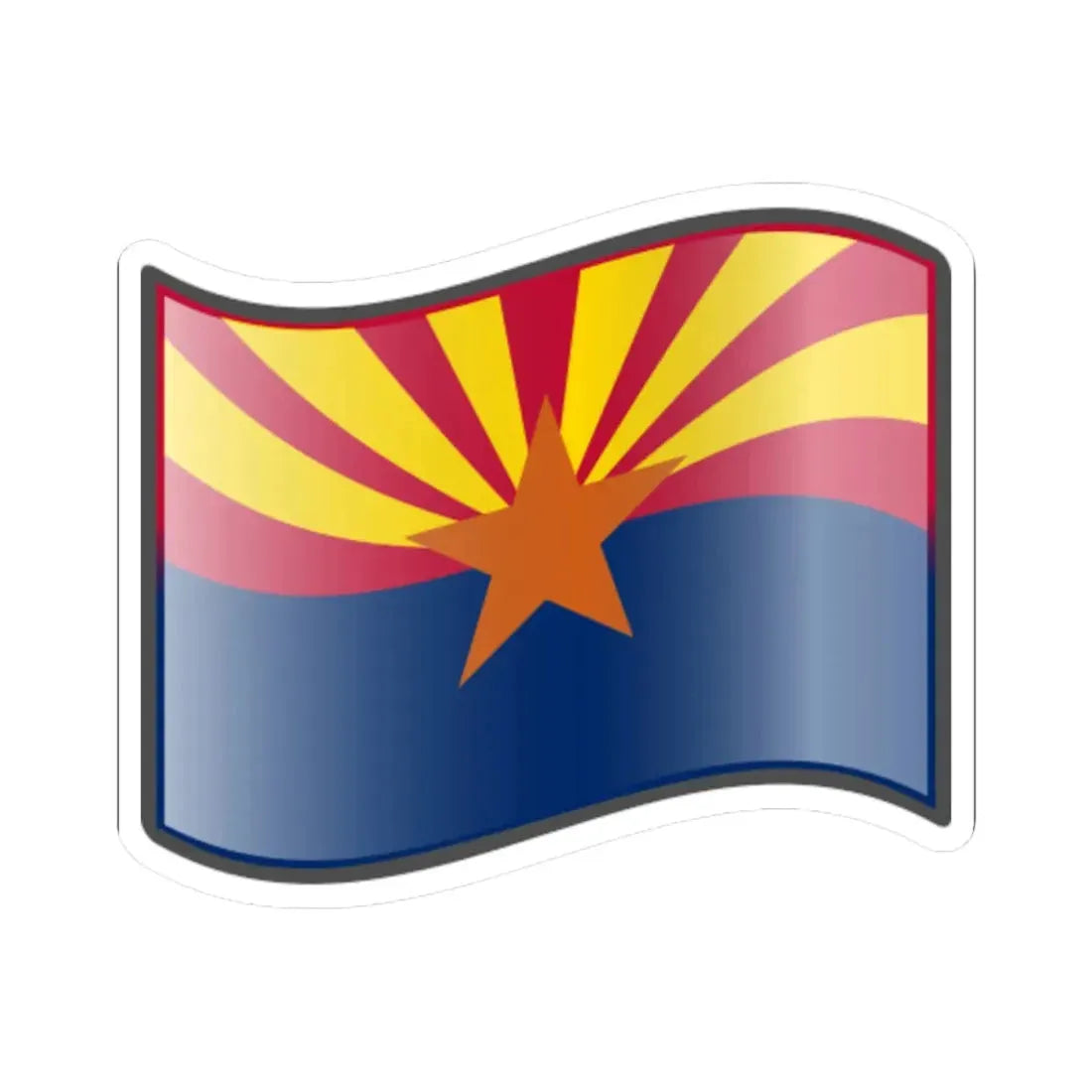 Nuvola Arizona flag (United States) STICKER Vinyl Kiss-Cut Decal 4 Inch White - The Sticker Space