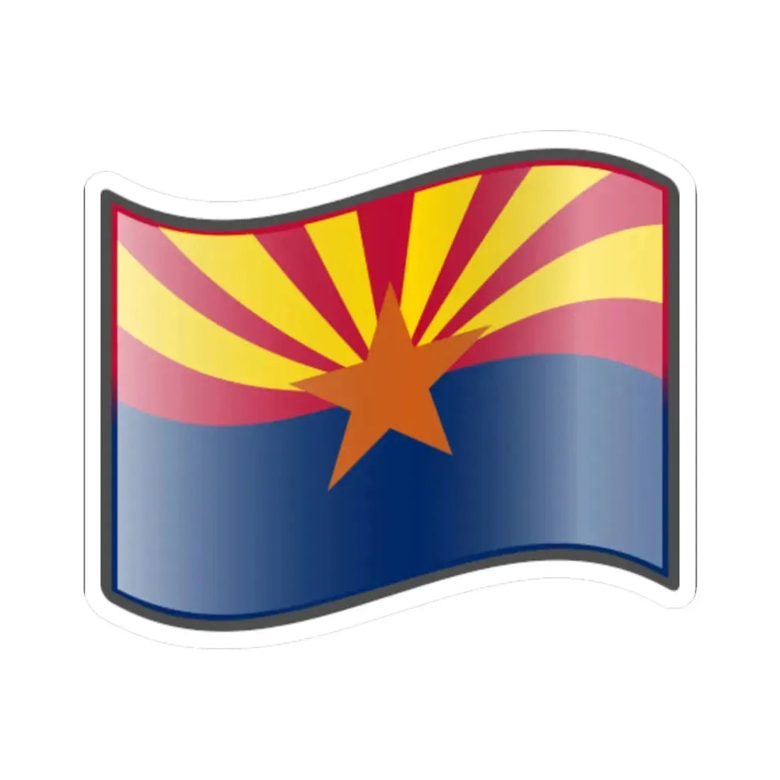 Nuvola Arizona flag (United States) STICKER Vinyl Kiss-Cut Decal 6 Inch White - The Sticker Space