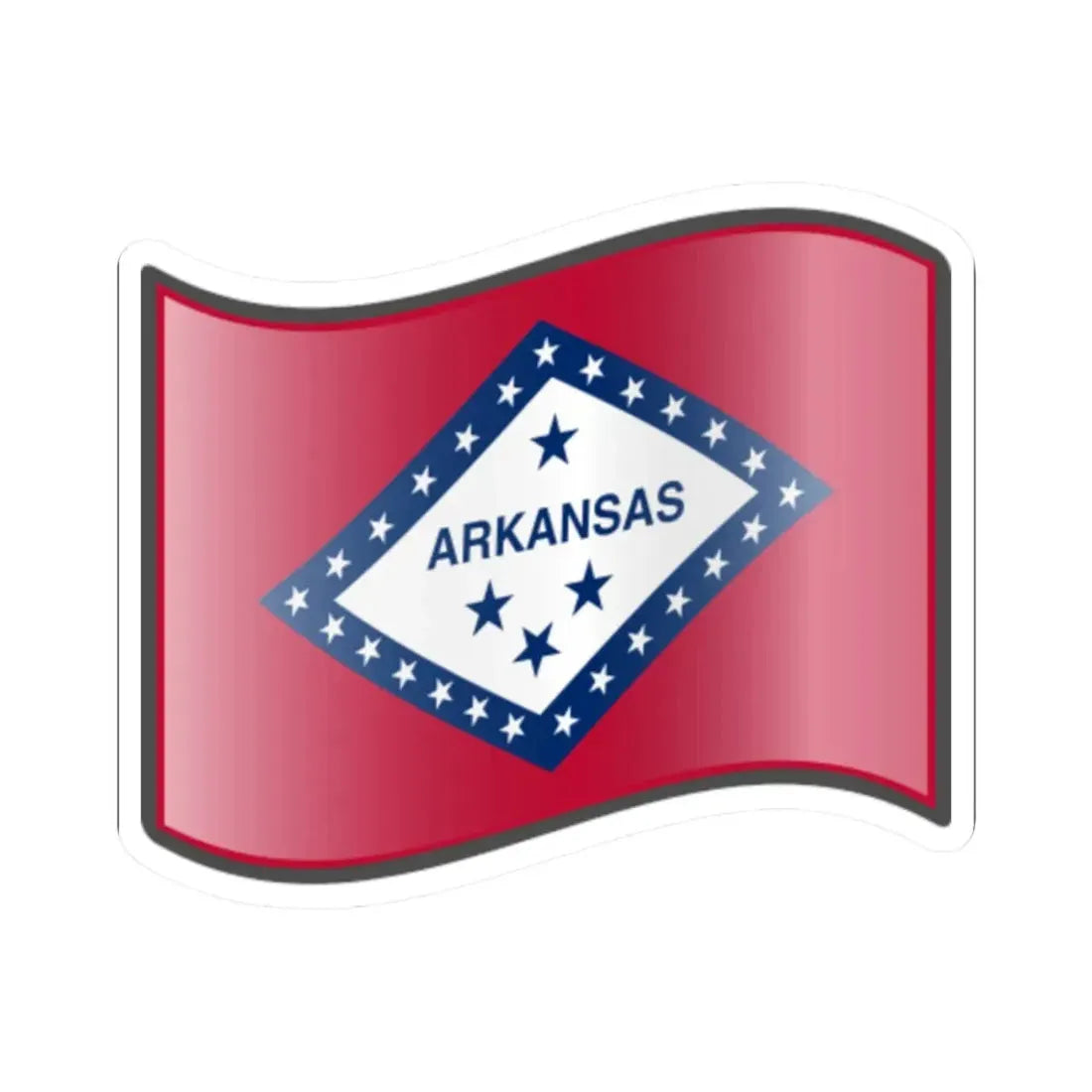 Nuvola Arkansas flag (United States) STICKER Vinyl Kiss-Cut Decal 2 Inch White - The Sticker Space