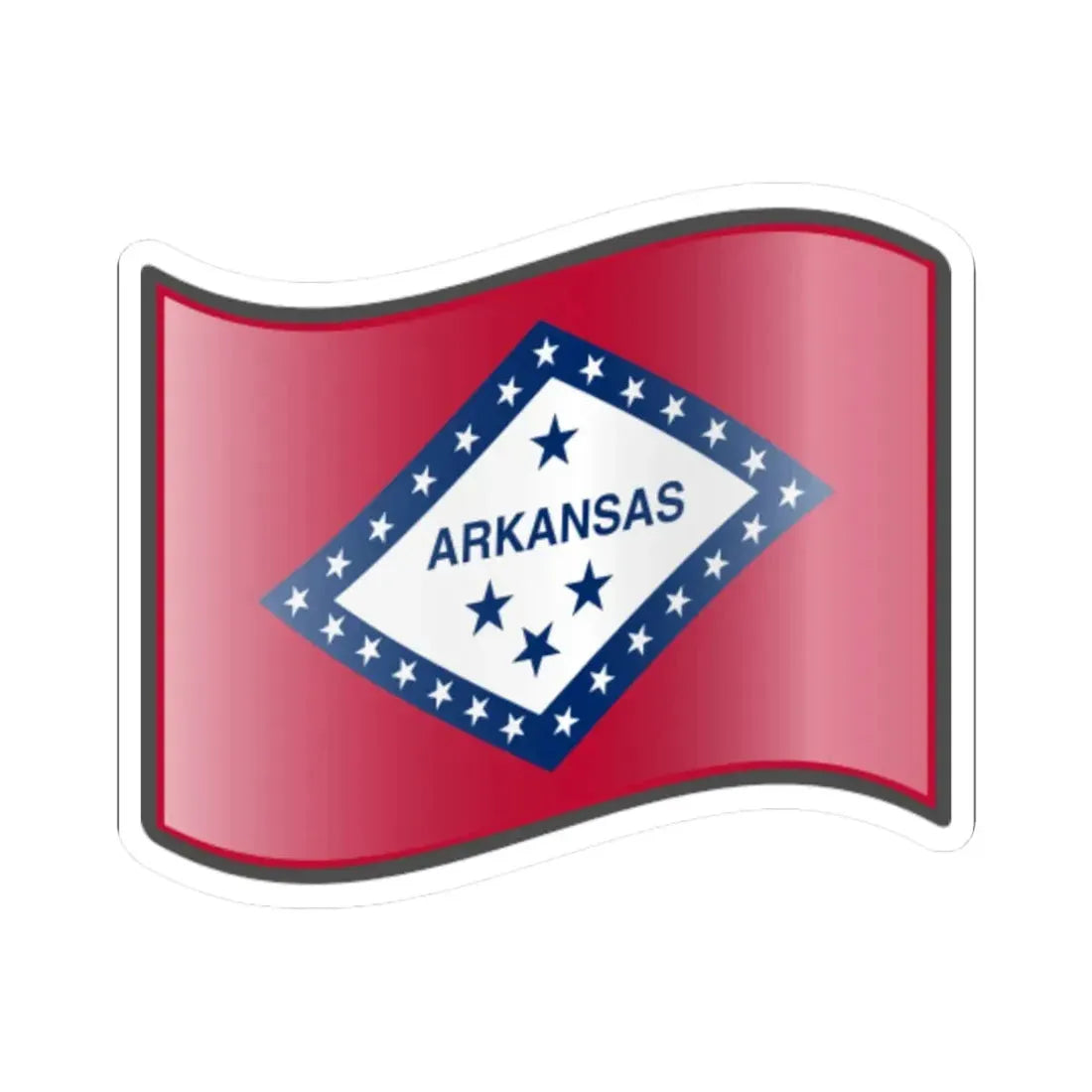 Nuvola Arkansas flag (United States) STICKER Vinyl Kiss-Cut Decal 3 Inch White - The Sticker Space
