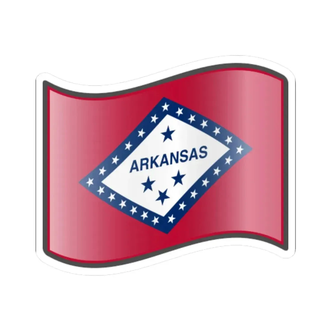 Nuvola Arkansas flag (United States) STICKER Vinyl Kiss-Cut Decal 6 Inch White - The Sticker Space