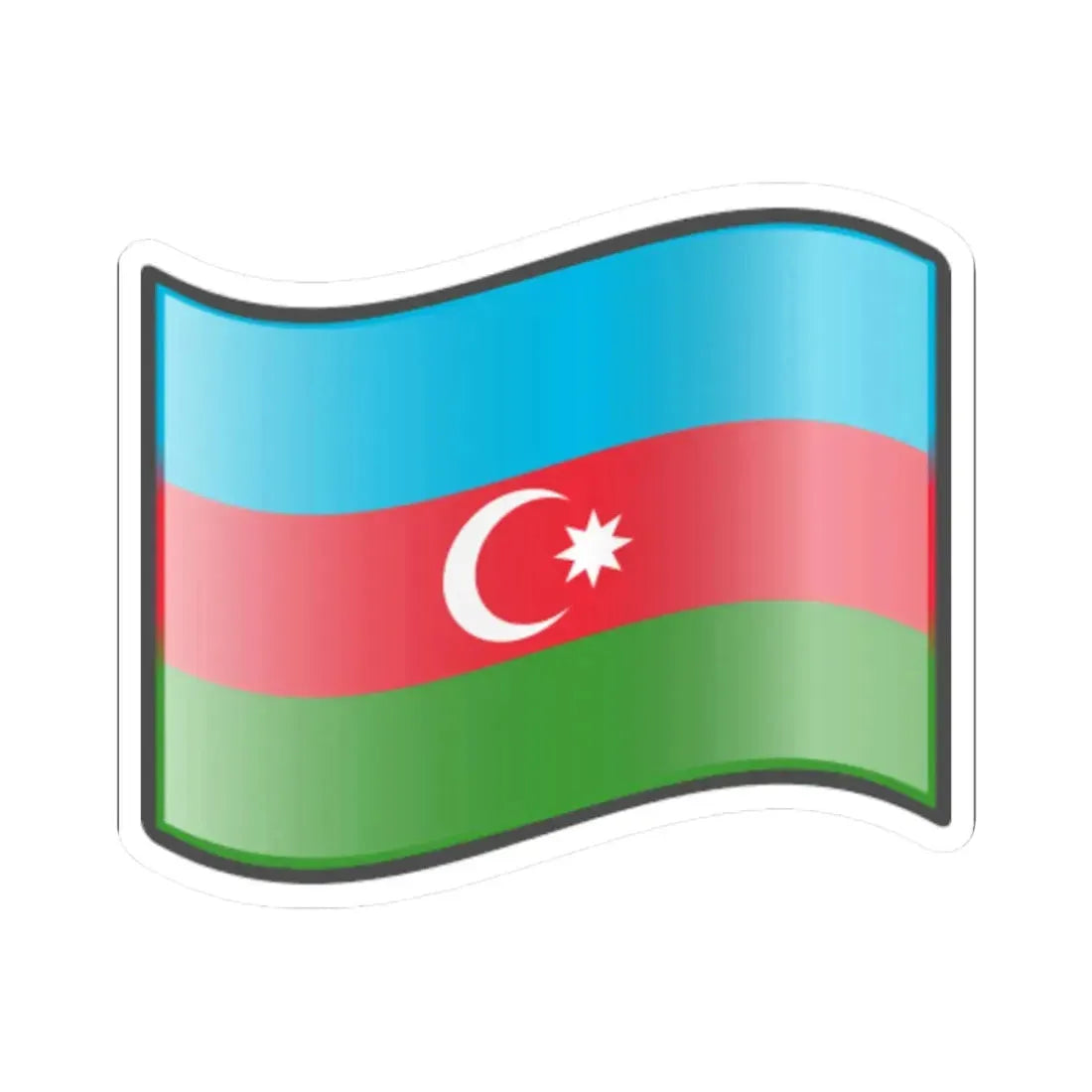 Nuvola Azerbaijan flag (Azerbaijan) STICKER Vinyl Kiss-Cut Decal 3 Inch White - The Sticker Space