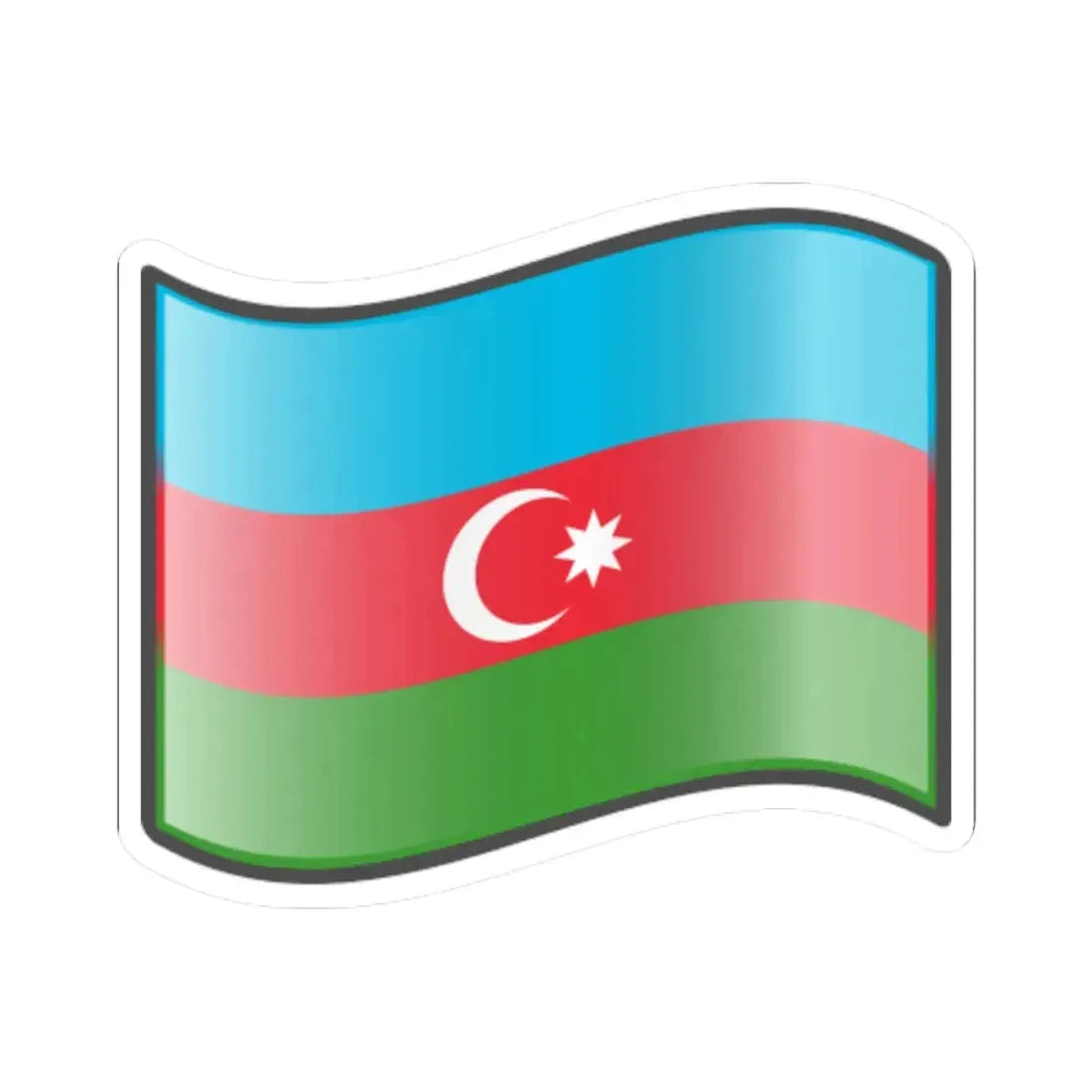 Nuvola Azerbaijan flag (Azerbaijan) STICKER Vinyl Kiss-Cut Decal 4 Inch White - The Sticker Space