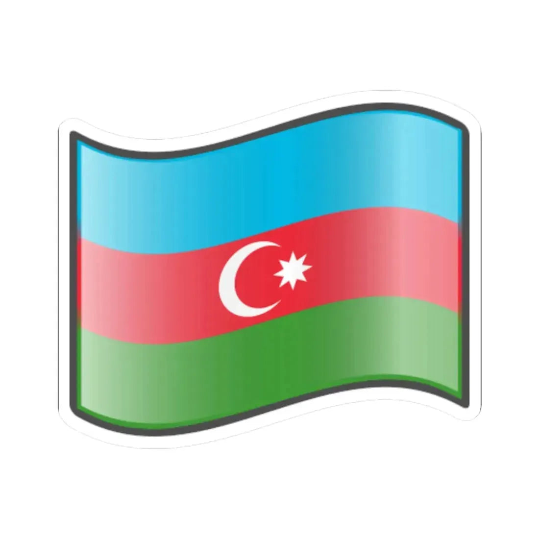 Nuvola Azerbaijan flag (Azerbaijan) STICKER Vinyl Kiss-Cut Decal 6 Inch White - The Sticker Space