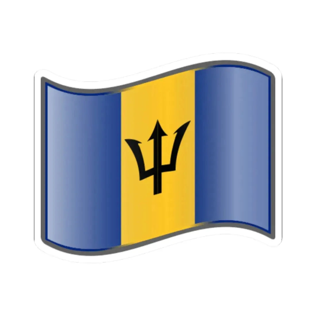 Nuvola Barbados flag (Barbados) STICKER Vinyl Kiss-Cut Decal 2 Inch White - The Sticker Space
