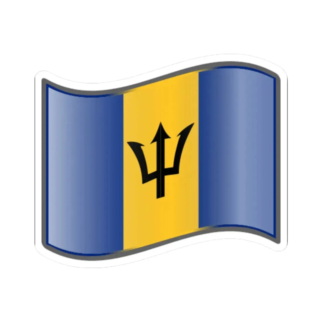 Nuvola Barbados flag (Barbados) STICKER Vinyl Kiss-Cut Decal 3 Inch White - The Sticker Space