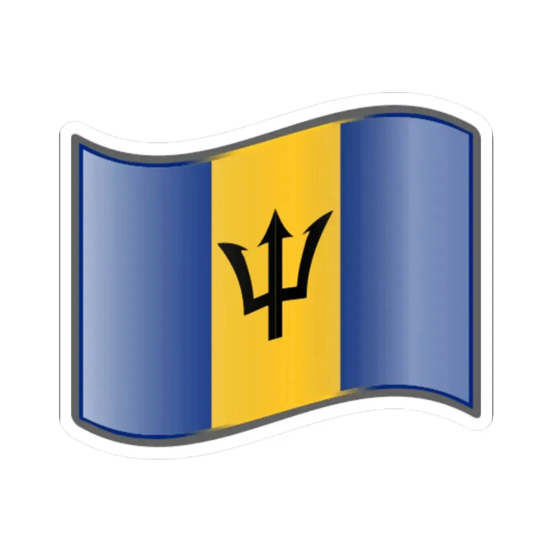 Nuvola Barbados flag (Barbados) STICKER Vinyl Kiss-Cut Decal 4 Inch White - The Sticker Space