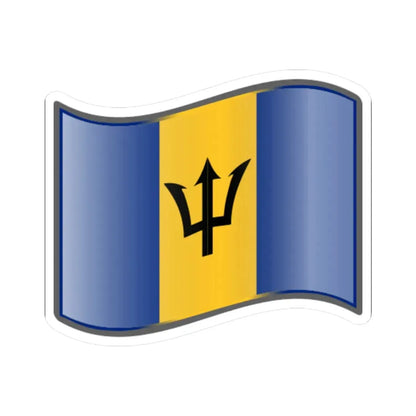 Nuvola Barbados flag (Barbados) STICKER Vinyl Kiss-Cut Decal 4 Inch White - The Sticker Space
