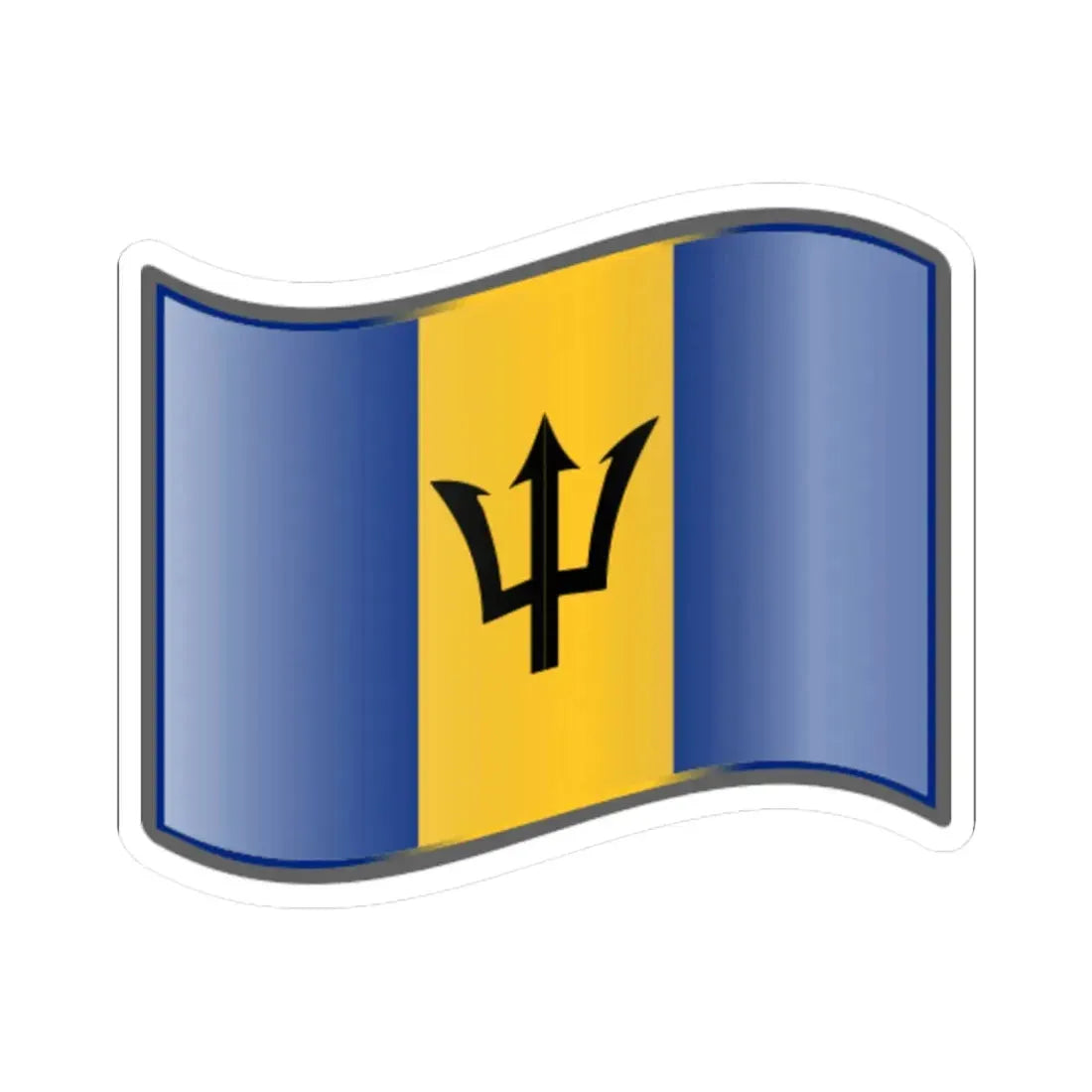 Nuvola Barbados flag (Barbados) STICKER Vinyl Kiss-Cut Decal 6 Inch White - The Sticker Space