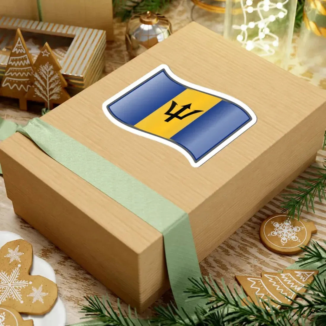 Nuvola Barbados flag (Barbados) STICKER Vinyl Kiss-Cut Decal - The Sticker Space