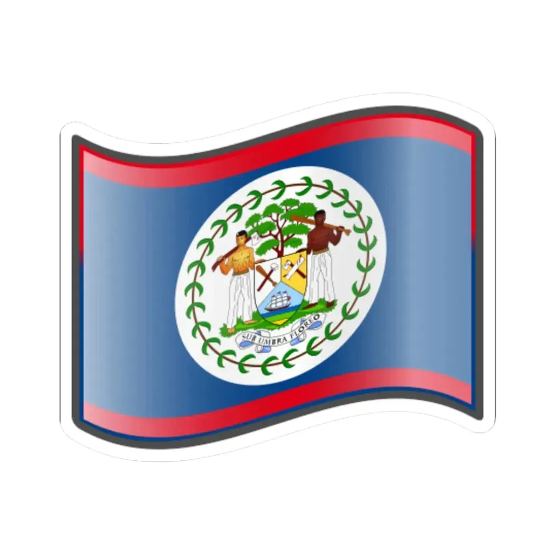 Nuvola Belizean flag (Belize) STICKER Vinyl Kiss-Cut Decal 3 Inch White - The Sticker Space