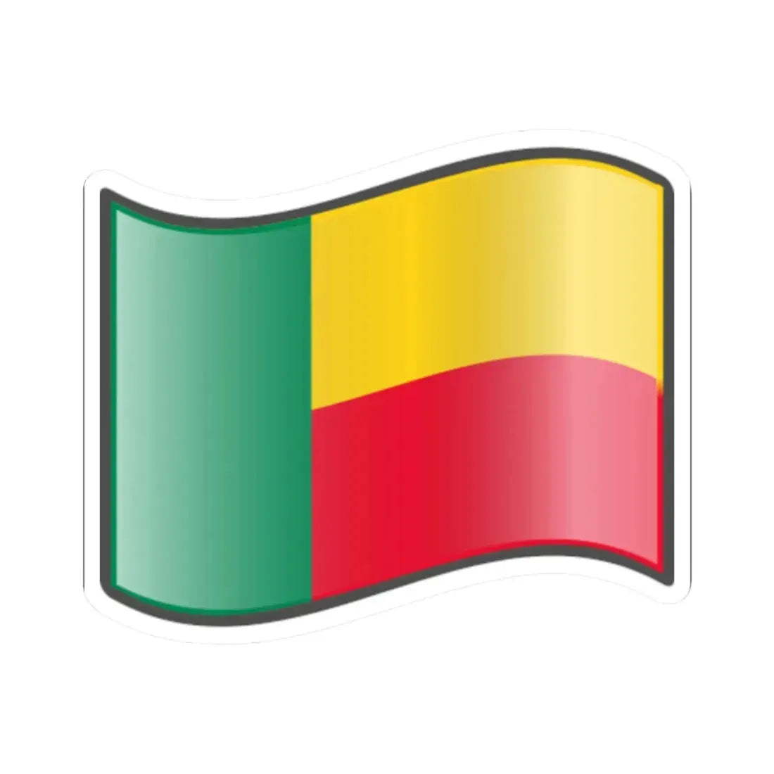 Nuvola Beninese flag (Benin) STICKER Vinyl Kiss-Cut Decal 2 Inch White - The Sticker Space