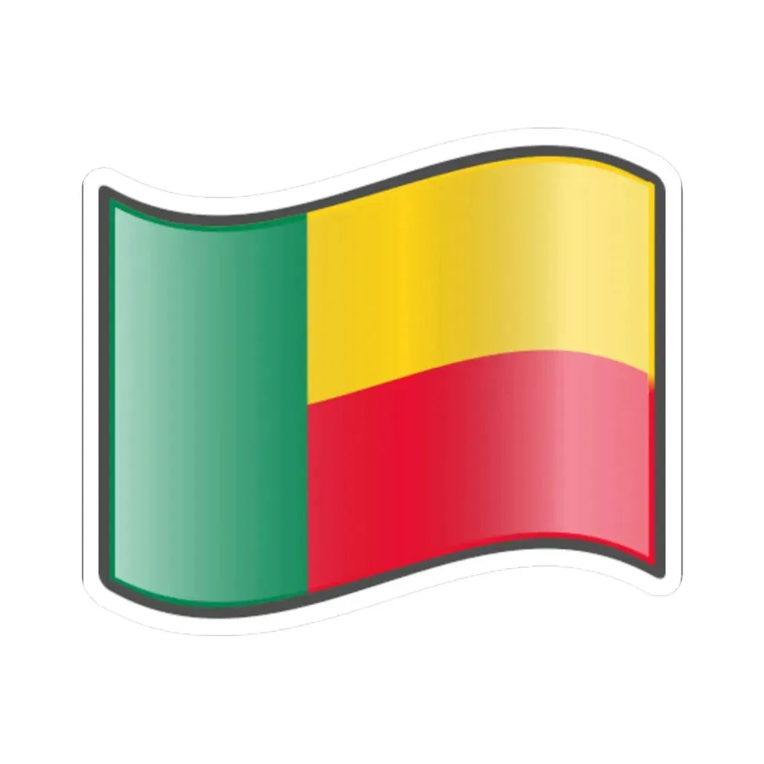 Nuvola Beninese flag (Benin) STICKER Vinyl Kiss-Cut Decal 6 Inch White - The Sticker Space