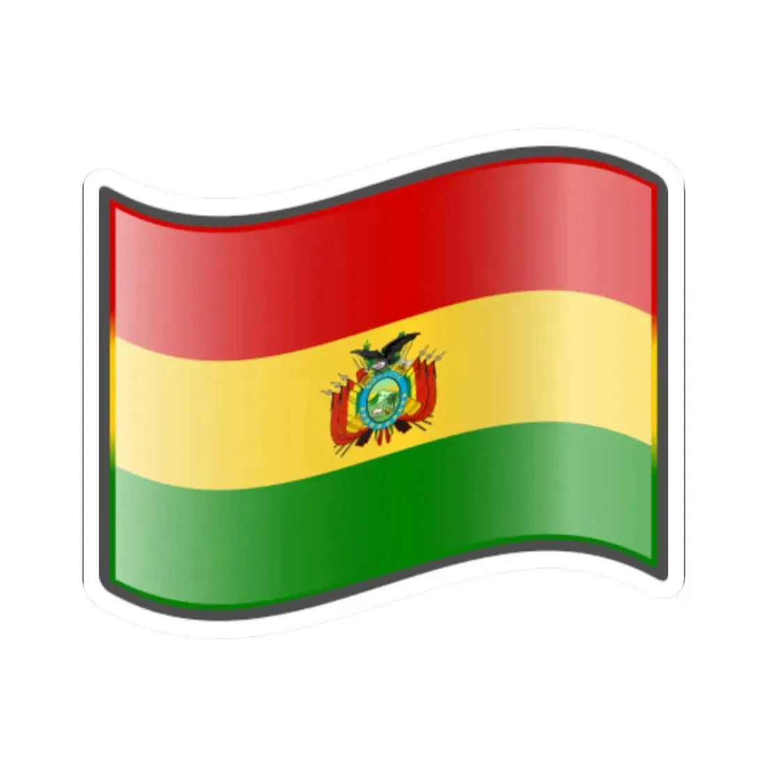 Nuvola Bolivian flag (Bolivia) STICKER Vinyl Kiss-Cut Decal 2 Inch White - The Sticker Space