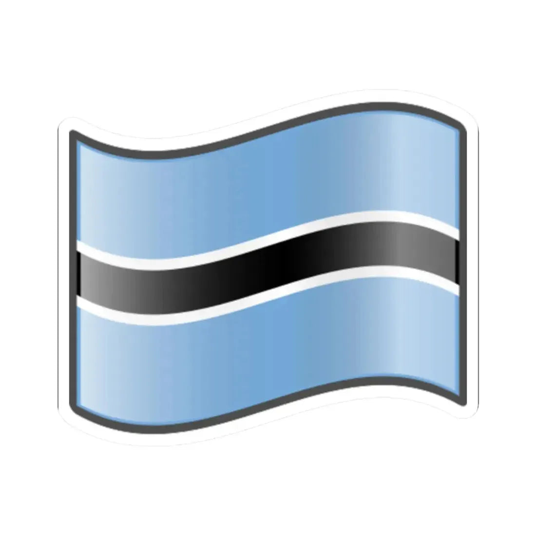 Nuvola Botswana flag (Botswana) STICKER Vinyl Kiss-Cut Decal 2 Inch White - The Sticker Space