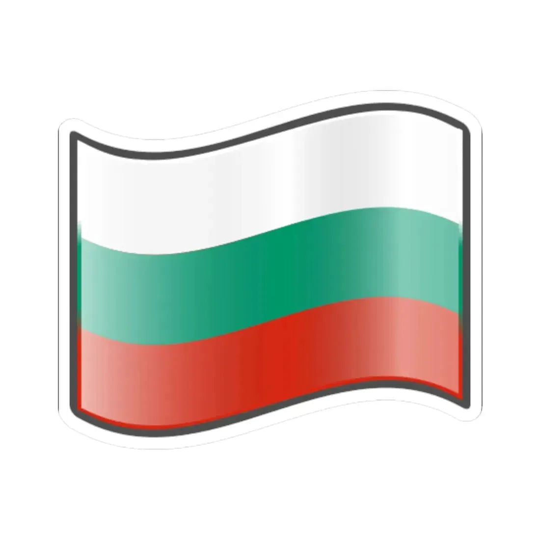 Nuvola Bulgarian flag (Bulgaria) STICKER Vinyl Kiss-Cut Decal 4 Inch White - The Sticker Space
