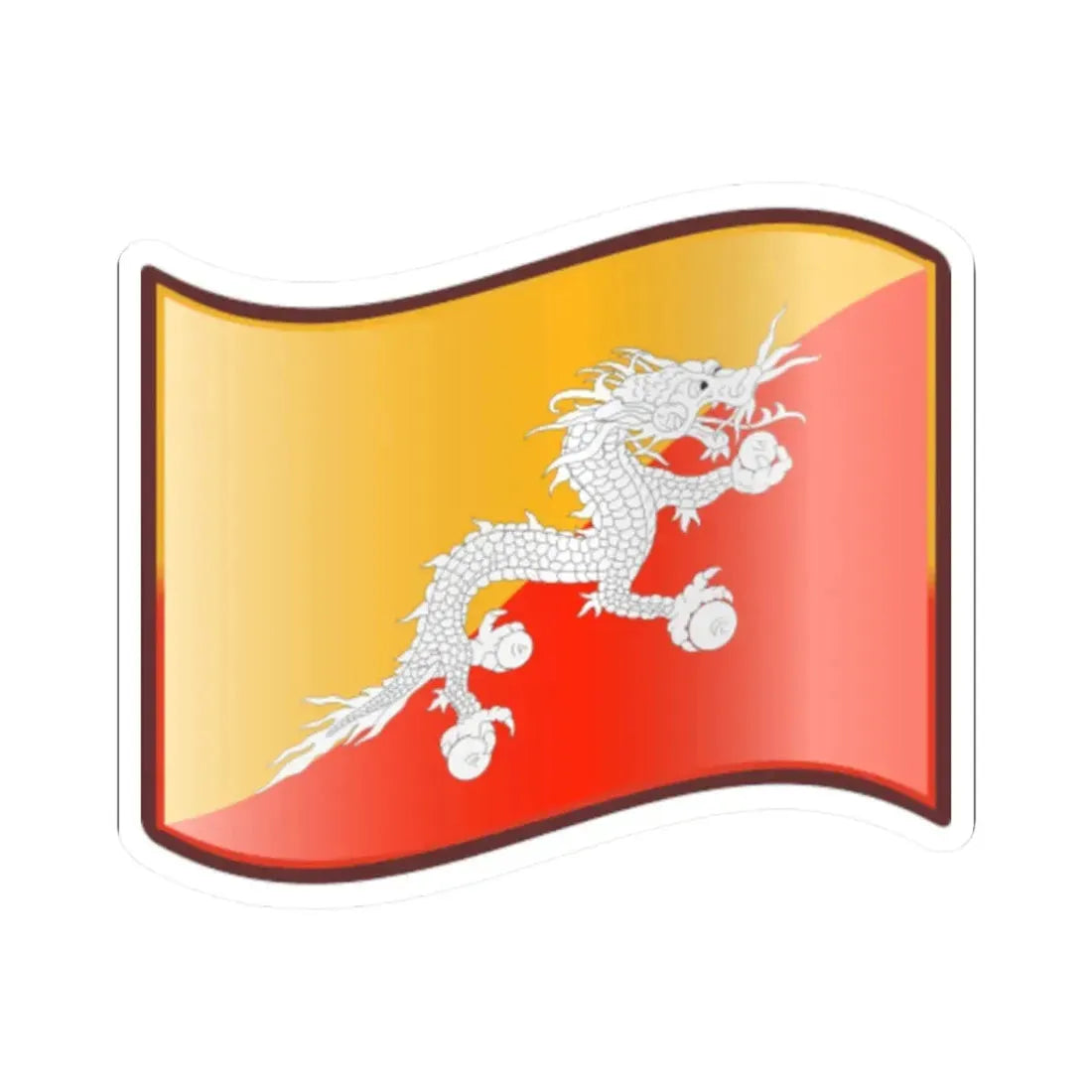 Nuvola Buthanese flag (Bhutan) STICKER Vinyl Kiss-Cut Decal 2 Inch White - The Sticker Space